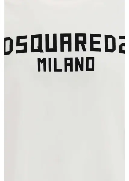 Tricouri DSQUARED2 T-shirt with Dsquared2 Milano logo printed WHITE Barbati (BM 19762454) 3