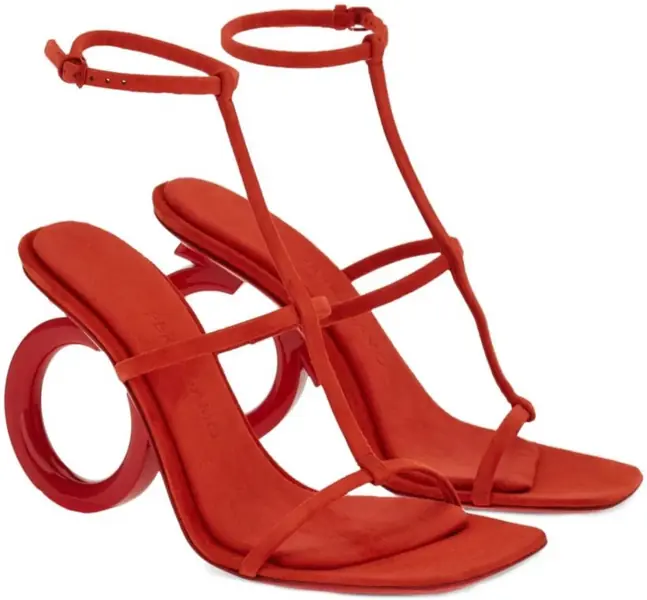 Sandale cu toc Salvatore Ferragamo Suede Sandals Elina With 11Cm Iconic Heel Red Femei (BM 19762574) 2