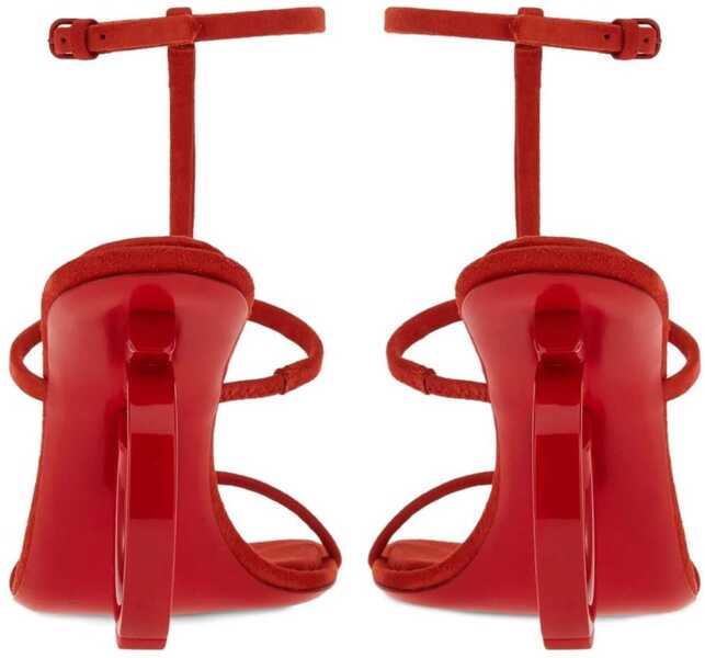 Sandale cu toc Salvatore Ferragamo Suede Sandals Elina With 11Cm Iconic Heel Red Femei (BM 19762574) 3