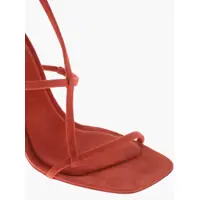 Sandale cu toc Salvatore Ferragamo Dama - Sandale cu toc Salvatore Ferragamo Suede Sandals Elina With 11Cm Iconic Heel Red Femei (BM 19762574) - B-mall.ro