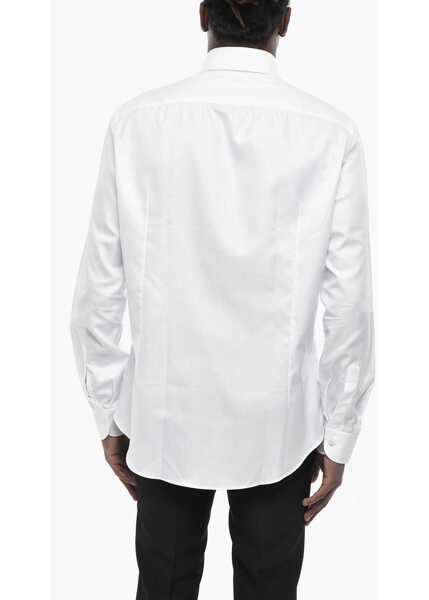 Camasi casual VINCENZO DI RUGGIERO Cotton Poplin Shirt With French Collar White Barbati (BM 19762586) 2