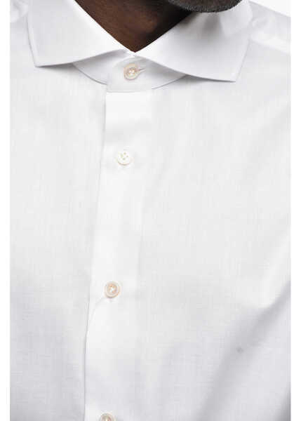 Camasi casual VINCENZO DI RUGGIERO Cotton Poplin Shirt With French Collar White Barbati (BM 19762586) 3