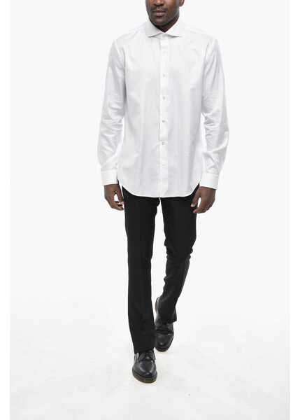 Camasi casual VINCENZO DI RUGGIERO Cotton Poplin Shirt With French Collar White Barbati (BM 19762586) 4