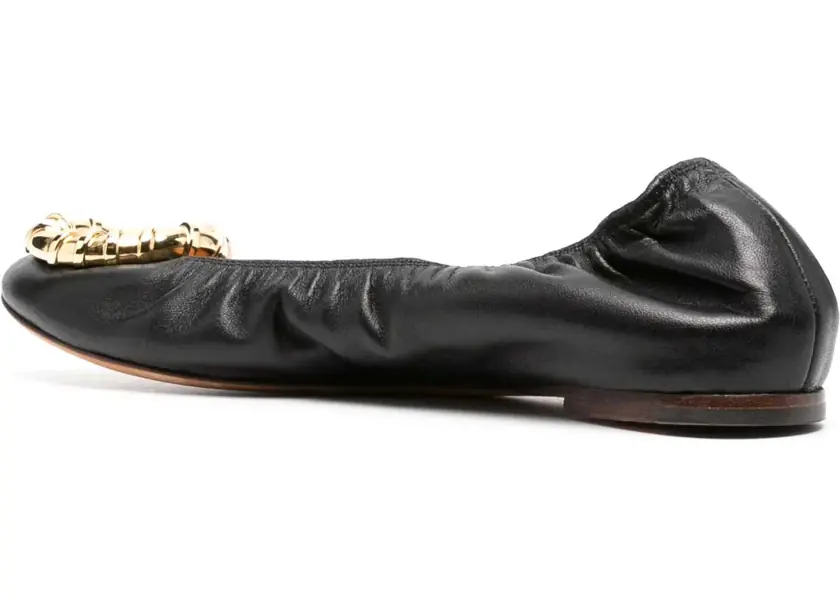 Balerini casual Lanvin Leather Ballet Flats With Front Jewel Black Femei (BM 19762589) 3