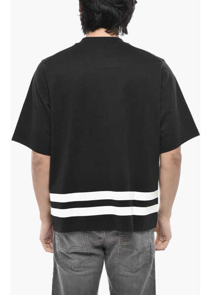 Tricouri DSQUARED2 Printed Cotton Crewneck T-Shirt D2 Bros Black Barbati (BM 19762607) 2