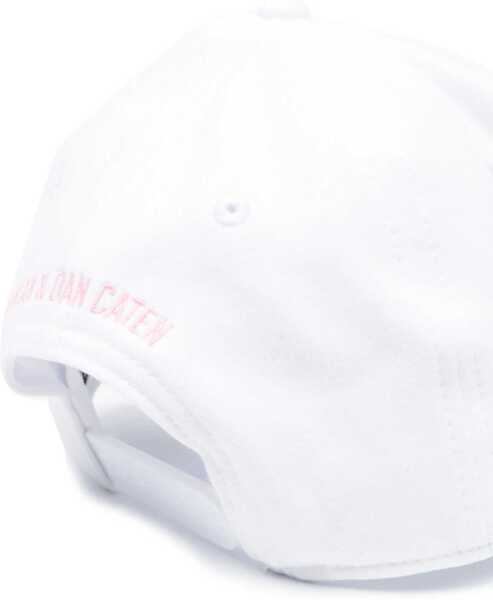 Sepci DSQUARED2 Icon Solid Color Baseball Cap With Cracked Print White Barbati (BM 19762622) 2