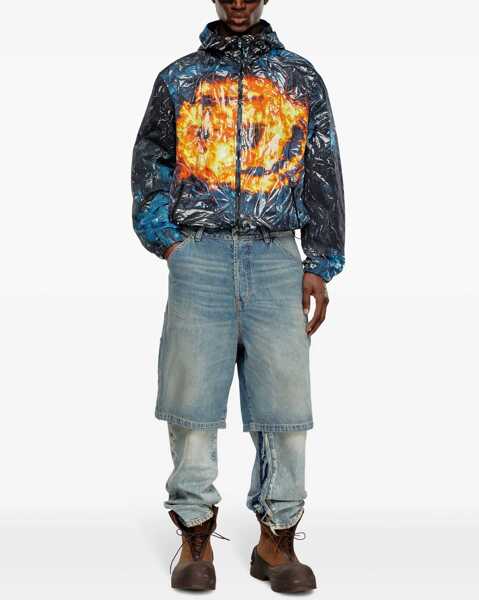 Jachete Diesel Patterned Windbreaker J-Warrett-Poster With Hood Multicolor Barbati (BM 19762625) 2