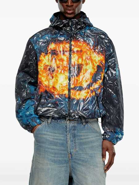 Jachete Diesel Patterned Windbreaker J-Warrett-Poster With Hood Multicolor Barbati (BM 19762625) 3