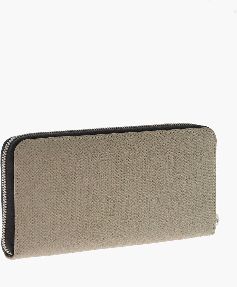 Portofele Diesel Vegan Leather Zip Wallet Beige Barbati (BM 19762634) 2