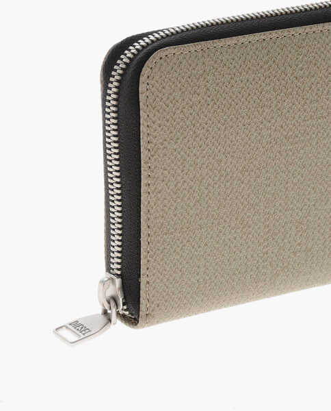 Portofele Diesel Vegan Leather Zip Wallet Beige Barbati (BM 19762634) 3