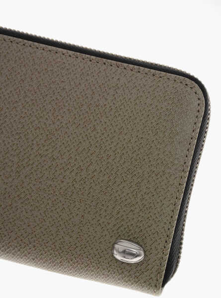 Portofele Diesel Vegan Leather Zip Wallet Beige Barbati (BM 19762634) 4