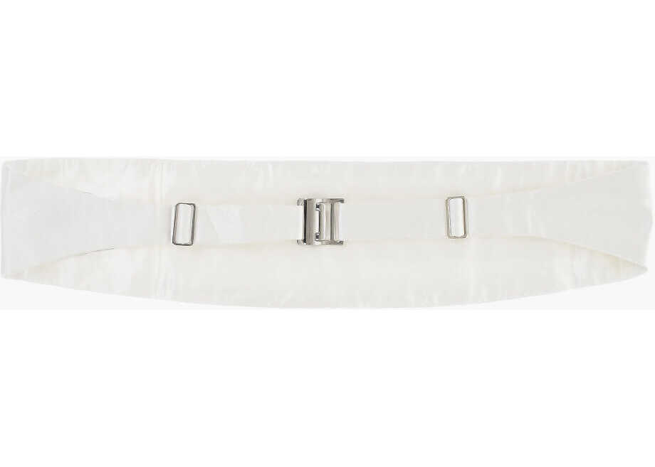 Curele CORNELIANI Pleated Satin Cummerbund White Barbati (BM 19762652) 2