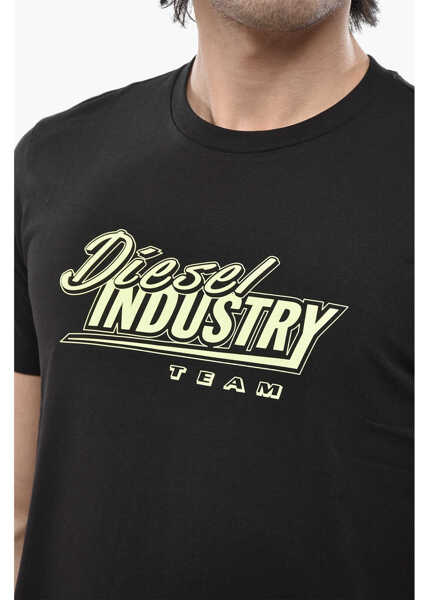 Tricouri Diesel Solid T-Shirt T-Diegos-K45 With Contrasting Logo Black Barbati (BM 19762658) 3