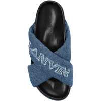 Sandale fara toc Lanvin Dama - Sandale fara toc Lanvin Denim Criss Cross Dsandali With Embroidered Logo Blue Femei (BM 19762661) - B-mall.ro