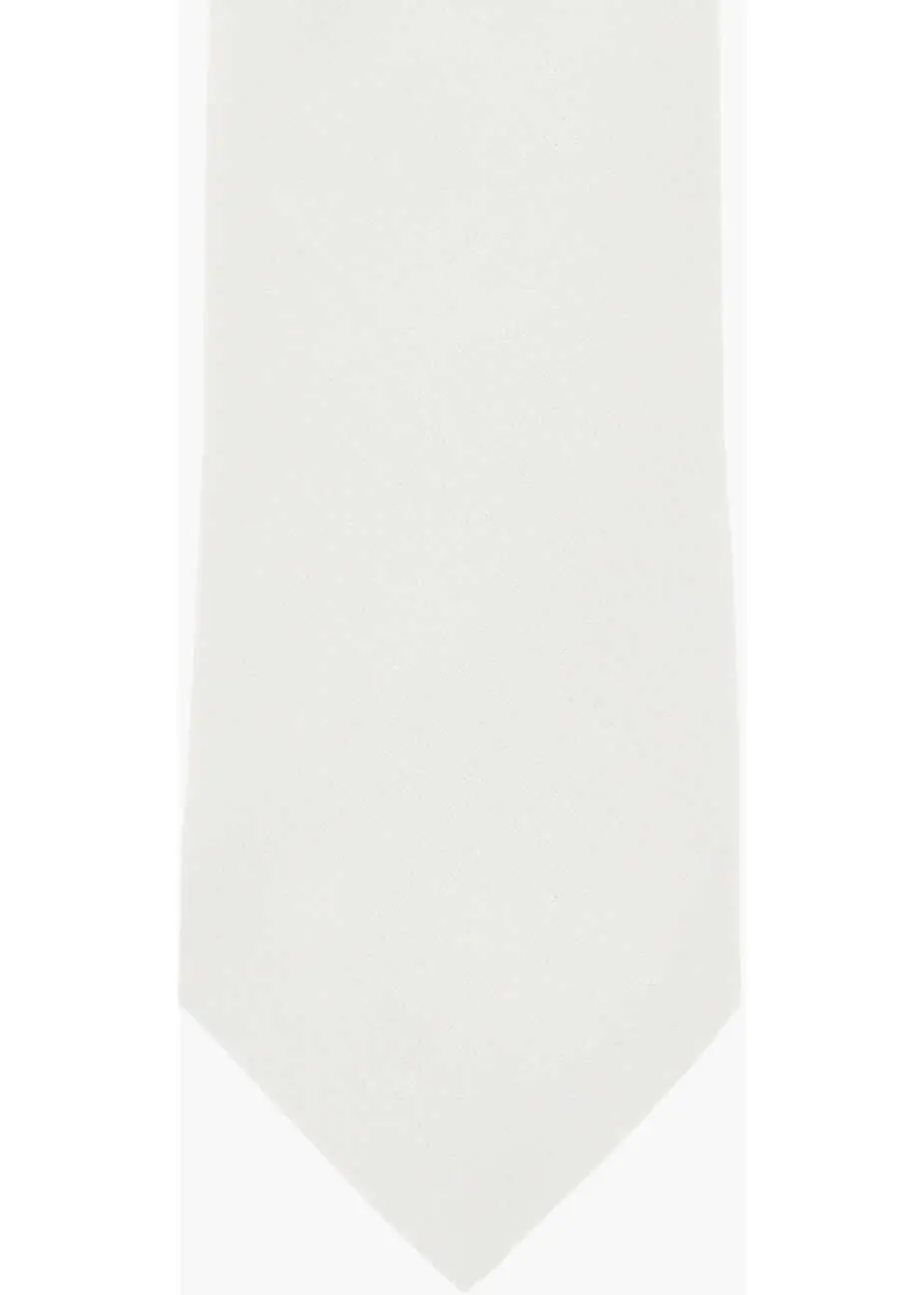 Cravate CORNELIANI Solid Silk Tie White Barbati (BM 19762664) 2