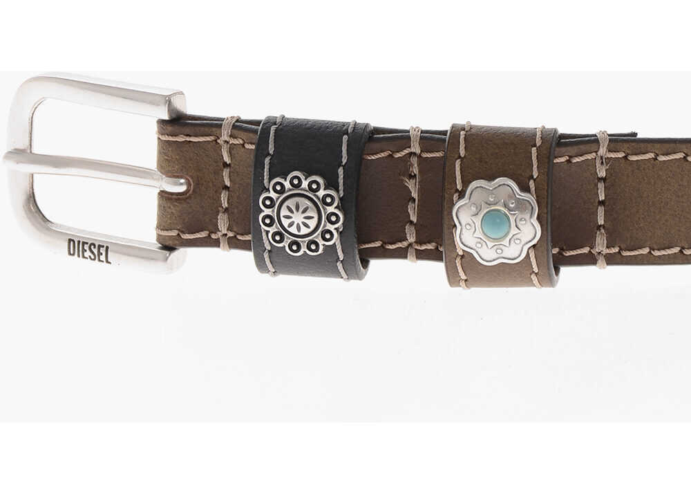 Curele Diesel Leather Belt B-Texa Solid-Color 20Mm Brown Femei (BM 19762667) 2