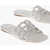 Salvatore Ferragamo Perforated Leather Slides Erne With Monogram Pattern White