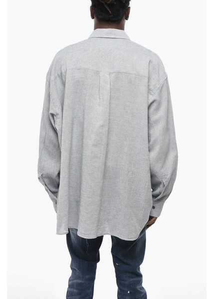 Camasi casual OUR LEGACY Cotton And Linen Button-Down Shirt Blue Barbati (BM 19762682) 2