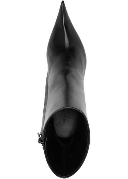 Botine Balenciaga Leather Ankle Boots Hourg With 7Cm Curved Heel Black Femei (BM 19762691) 4