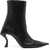 Balenciaga Leather Ankle Boots Hourg With 7Cm Curved Heel Black