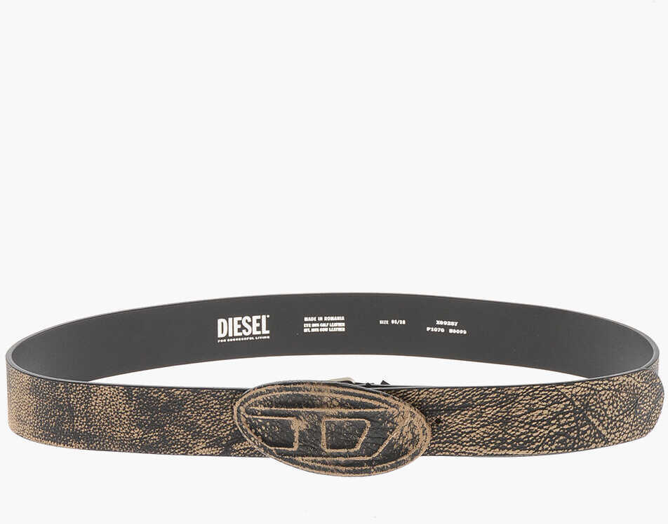 Curele Diesel 40Mm Hammered Leather Belt Brown Barbati (BM 19762943) 3