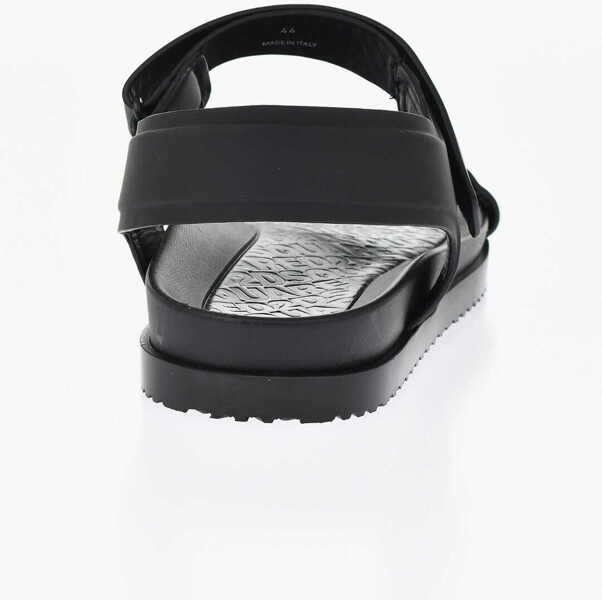 Sandale DSQUARED2 Leather Sandals With Contrast Monogram Black Barbati (BM 19762949) 2