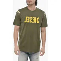 Tricouri Cotton Crewneck T-Shirt T-Just-Rib With Velour Logo Barbati