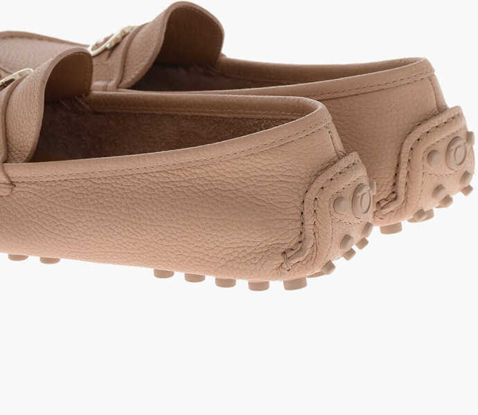 Mocasini Salvatore Ferragamo Hammered Leather Loafers Odilia With Bit Pink Femei (BM 19762961) 2