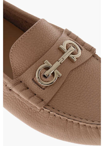 Mocasini Salvatore Ferragamo Hammered Leather Loafers Odilia With Bit Pink Femei (BM 19762961) 4