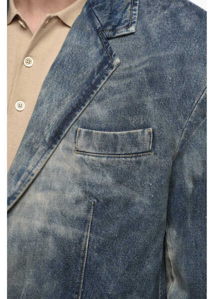 Jachete Diesel Oversized Denim Jacket With Logo Buttons Blue Barbati (BM 19762967) 3