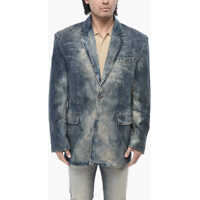 Jachete Oversized Denim Jacket With Logo Buttons Barbati