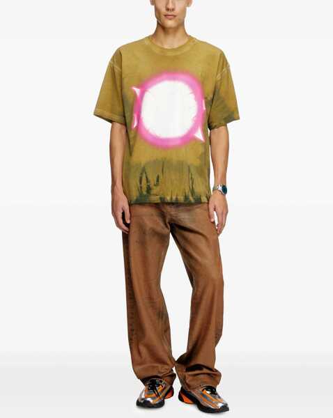 Tricouri Diesel Cotton Crewneck T-Shirt T-Boxt- With Acid Wash Effect Green Barbati (BM 19762970) 2