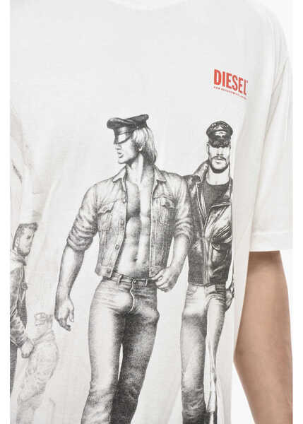 Tricouri Diesel Tom Of Finland Crew Neck T-Shirt Pr-T-Just-P5 Printed White Fete (BM 19762982) 3