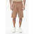 Palm Angels Knit Shorts Palms With Jacquard Pattern Brown