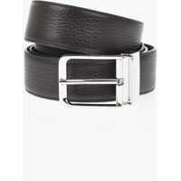 Curele Reversible Hammered Leather Belt With 35Mm Metal Buckle Barbati