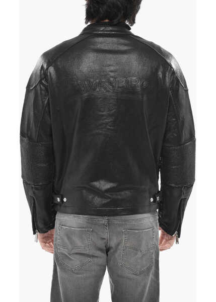 Bluze de trening DSQUARED2 Coated Cotton Biker Zip-Up Sweatshirt Black Barbati (BM 19762994) 2
