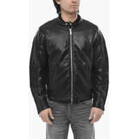 Bluze de trening Coated Cotton Biker Zip-Up Sweatshirt Barbati