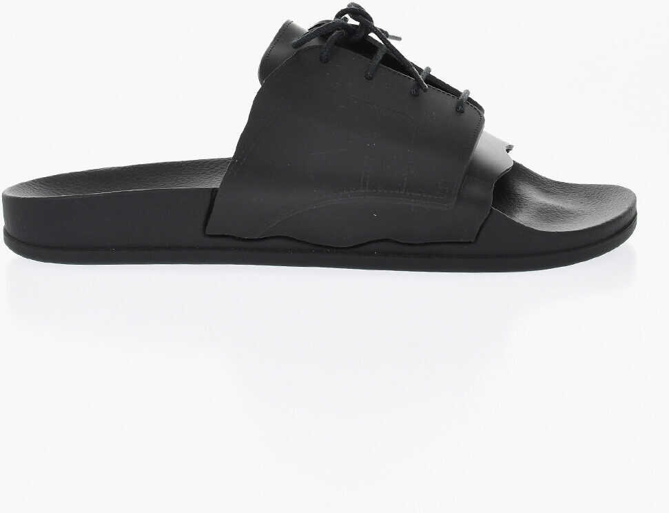 Sandale fara toc Maison Margiela Mm22 Rubber Slides With Lace-Up Design Black Femei (BM 19763006) 3