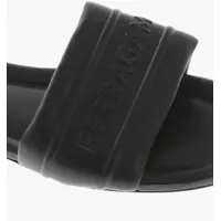 Incaltaminte Dama pagina 38 - Sandale fara toc Salvatore Ferragamo Leather Slides Hotel With Embossed Logo Black Femei (BM 19763018) - B-mall.ro