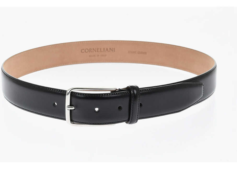 Curele CORNELIANI Leather Belt With 30Mm Metal Buckle Black Barbati (BM 19763027) 2