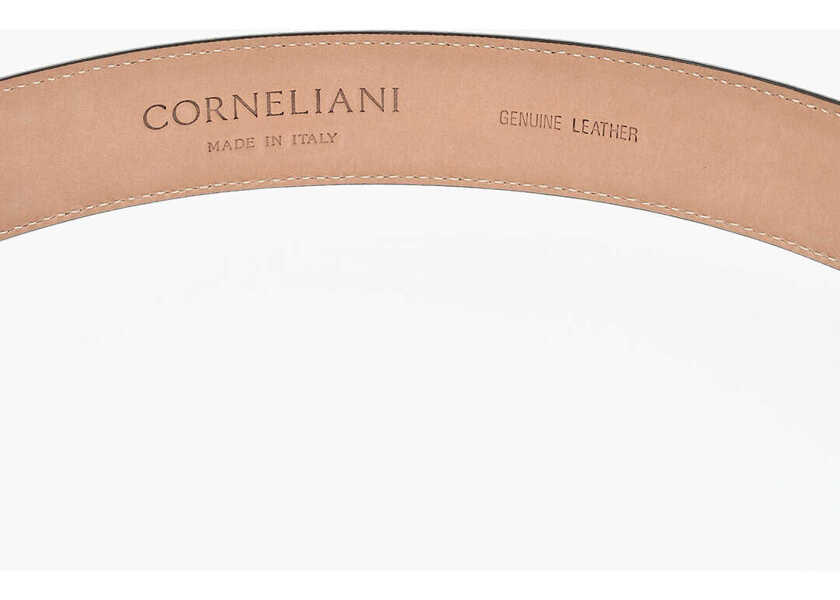 Curele CORNELIANI Leather Belt With 30Mm Metal Buckle Black Barbati (BM 19763027) 3