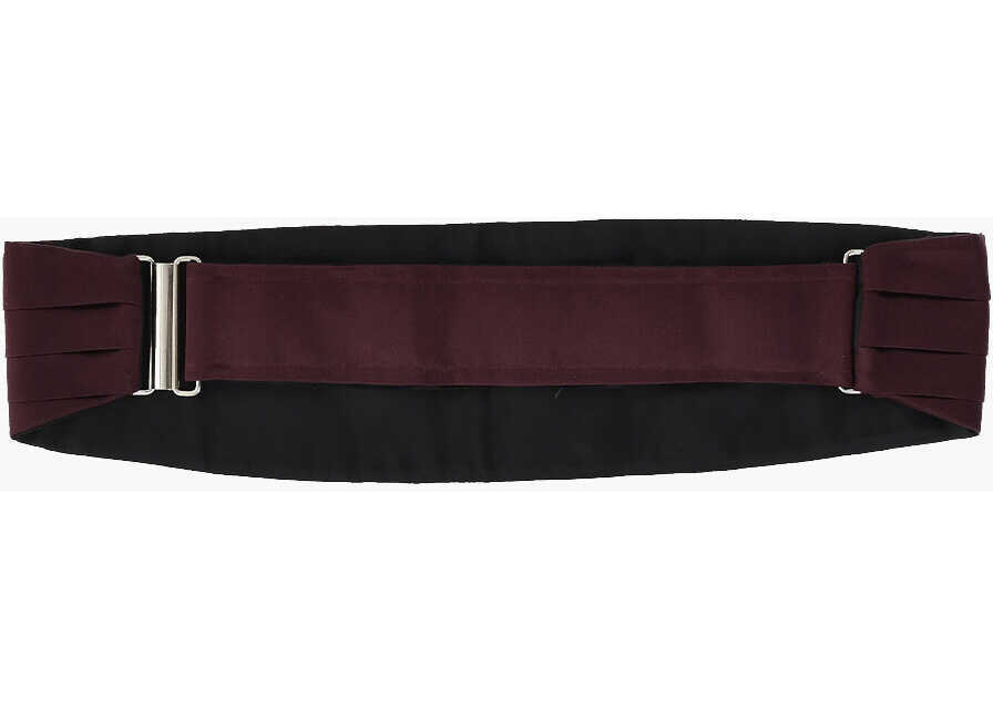 Curele CORNELIANI Pleated Satin Cummerbund Burgundy Barbati (BM 19763039) 2