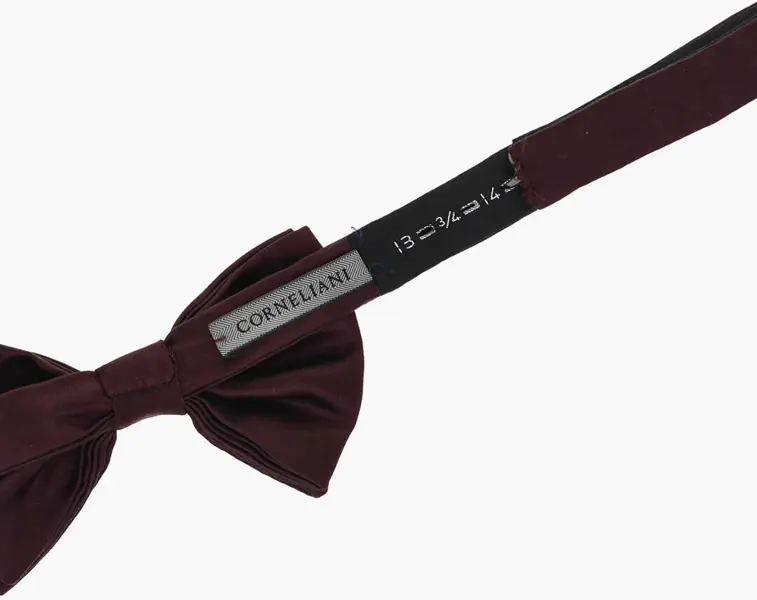Papioane CORNELIANI Silk Satin Bow Tie And Pocket Square Set Burgundy Barbati (BM 19763042) 2