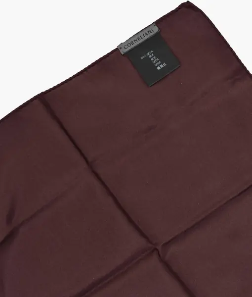 Papioane CORNELIANI Silk Satin Bow Tie And Pocket Square Set Burgundy Barbati (BM 19763042) 3