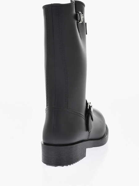 Botine DSQUARED2 Solid Color Biker Ankle Boots With Double Buckle Black Femei (BM 19763051) 2