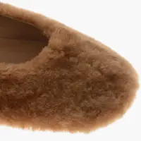 Balerini casual Dries Van Noten Dama - Balerini casual Dries Van Noten Shearling Ballet Flats With Leather Sole Brown Femei (BM 19763054) - B-mall.ro