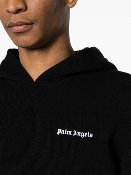 Pulovere Palm Angels Cotton Hooded Sweater Classic Logo Black Barbati (BM 19763060) 5