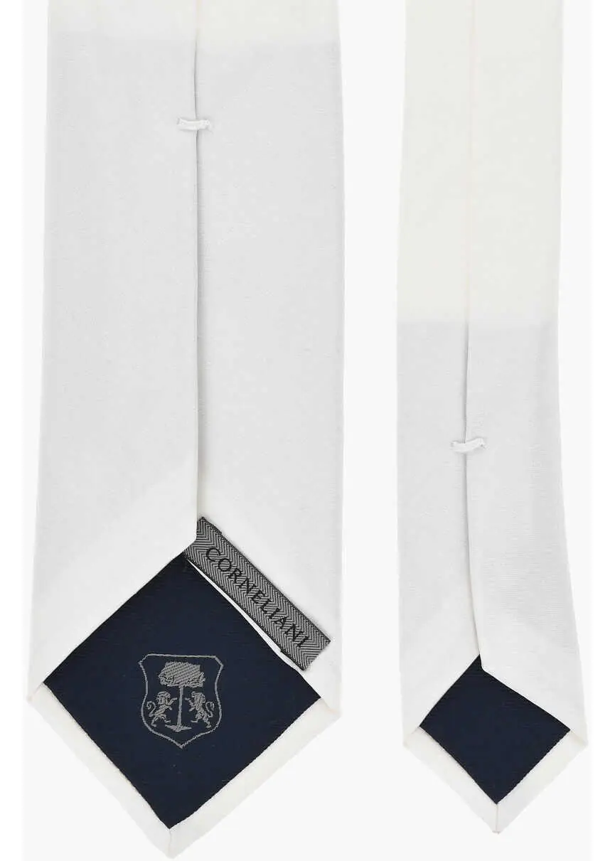 Cravate CORNELIANI Silk Satin Tie White Barbati (BM 19763075) 3