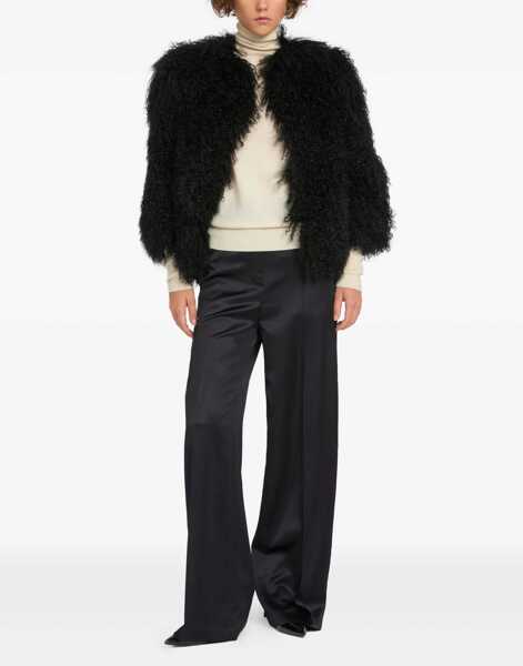 Bomber jacket YVES SALOMON Mongolian Fur BLACK Femei (BM 19763132) 2