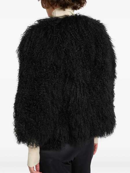 Bomber jacket YVES SALOMON Mongolian Fur BLACK Femei (BM 19763132) 3